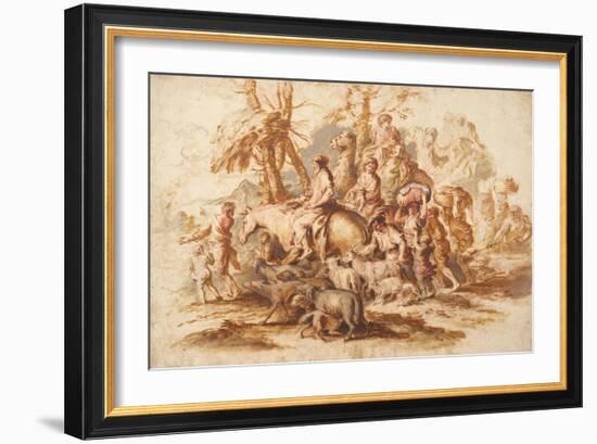 Jacob's Return, Ca 1647-1651-Giovanni Benedetto Castiglione-Framed Giclee Print