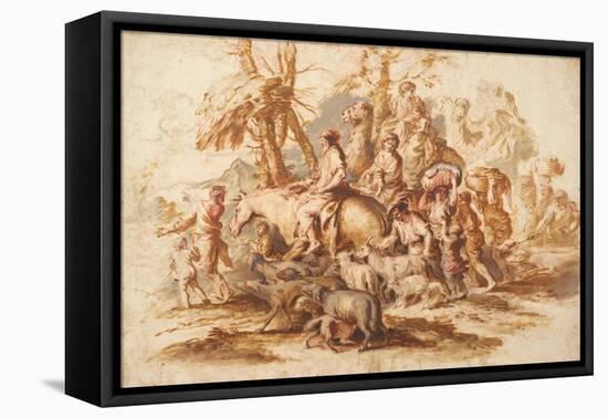 Jacob's Return, Ca 1647-1651-Giovanni Benedetto Castiglione-Framed Premier Image Canvas