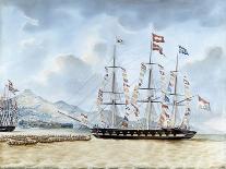 Nagasaki: The Merchant Ship, Amboina, Captain J.Lourens, 1842-Jacob Spin-Framed Giclee Print