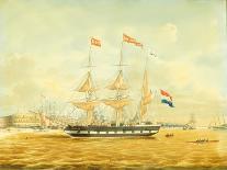 The Johan Melchior Kemper at Anchor by Rotterdam Harbour (Pencil, Pen and Ink and W/C on Paper)-Jacob Spin-Giclee Print