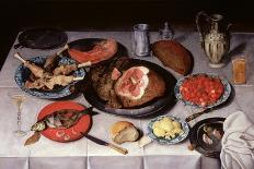 Breakfast Piece with a Fish, Ham and Cherries, 1614-Jacob van Hulsdonck-Premier Image Canvas