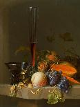 Still Life of Fruit on a Ledge with a Roemer and a Wine Glass-Jacob Van Walscapelle-Premium Giclee Print