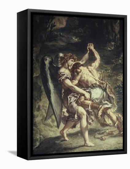 Jacob Wrestles with the Angel-Eugene Delacroix-Framed Premier Image Canvas