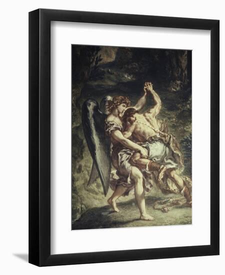 Jacob Wrestles with the Angel-Eugene Delacroix-Framed Giclee Print