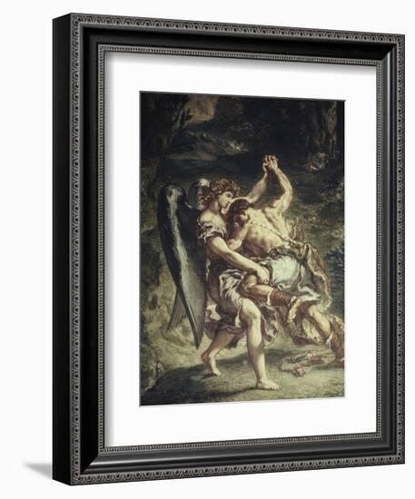 Jacob Wrestles with the Angel-Eugene Delacroix-Framed Giclee Print