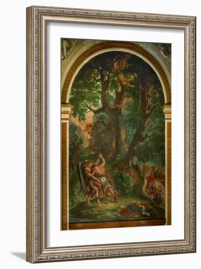 Jacob Wrestling with the Angel, 1850-Eugene Delacroix-Framed Giclee Print