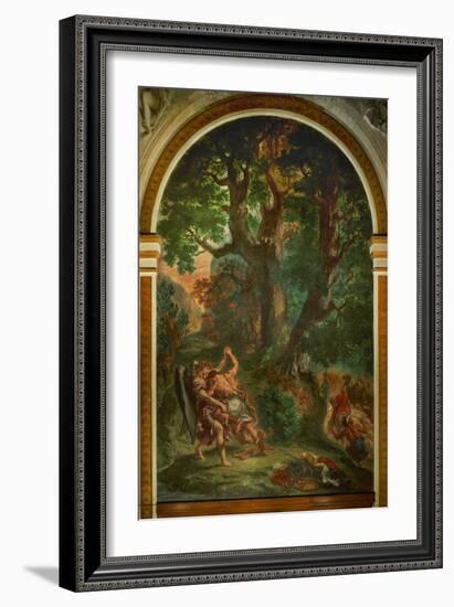 Jacob Wrestling with the Angel, 1850-Eugene Delacroix-Framed Giclee Print