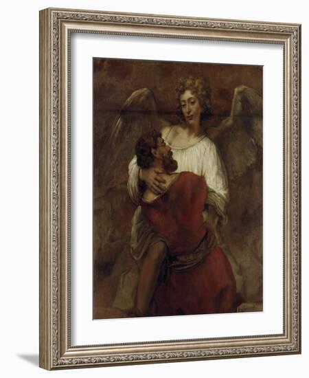 Jacob Wrestling with the Angel, about 1659/60-Rembrandt van Rijn-Framed Giclee Print