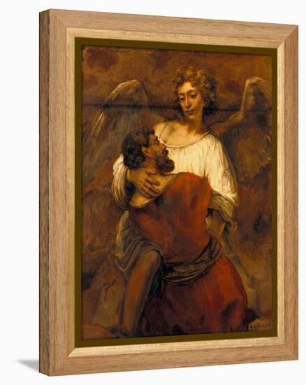 Jacob Wrestling with the Angel, Ca 1659-Rembrandt van Rijn-Framed Premier Image Canvas