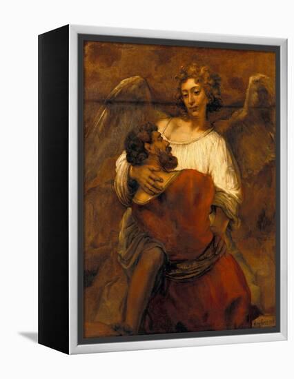 Jacob Wrestling with the Angel, Ca 1659-Rembrandt van Rijn-Framed Premier Image Canvas