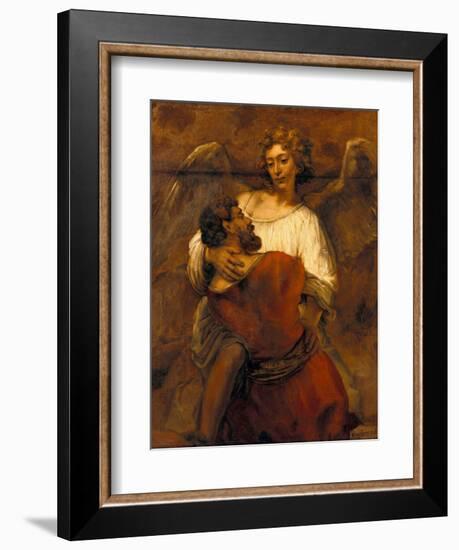 Jacob Wrestling with the Angel, Ca 1659-Rembrandt van Rijn-Framed Giclee Print