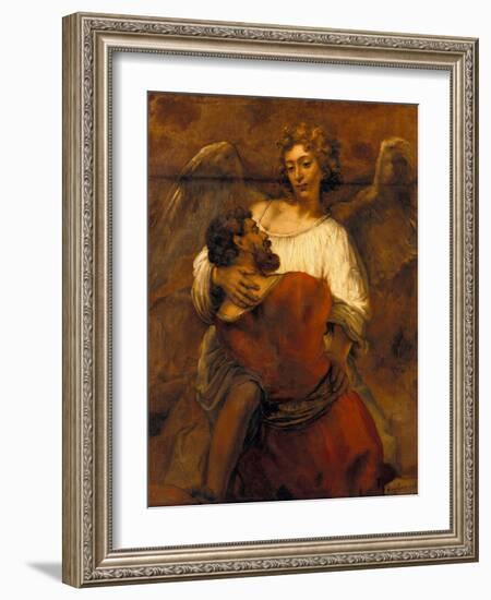 Jacob Wrestling with the Angel, Ca 1659-Rembrandt van Rijn-Framed Giclee Print