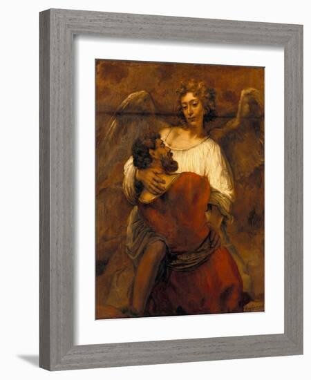 Jacob Wrestling with the Angel, Ca 1659-Rembrandt van Rijn-Framed Giclee Print