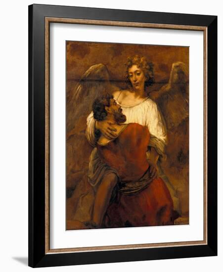 Jacob Wrestling with the Angel, Ca 1659-Rembrandt van Rijn-Framed Giclee Print