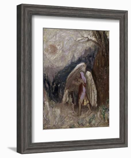 Jacob Wrestling with the Angel-Odilon Redon-Framed Giclee Print