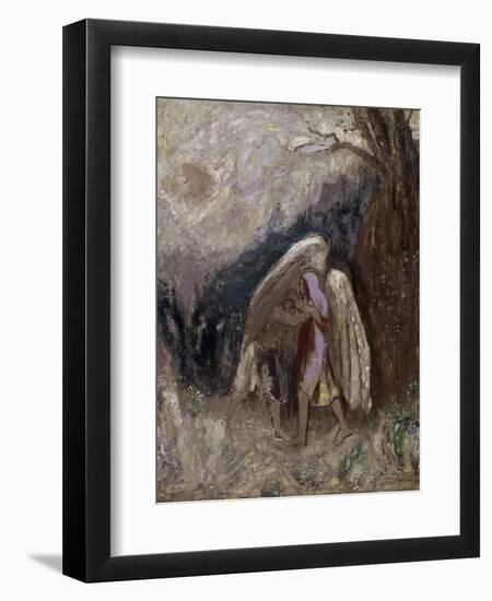 Jacob Wrestling with the Angel-Odilon Redon-Framed Giclee Print