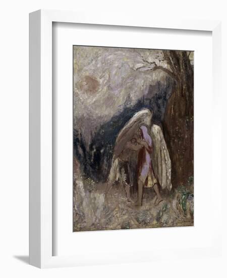 Jacob Wrestling with the Angel-Odilon Redon-Framed Giclee Print