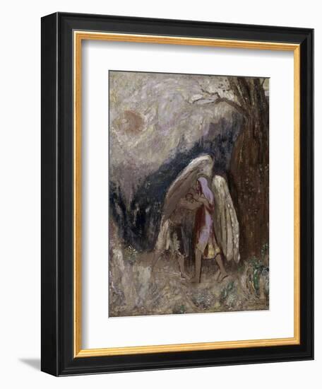 Jacob Wrestling with the Angel-Odilon Redon-Framed Giclee Print