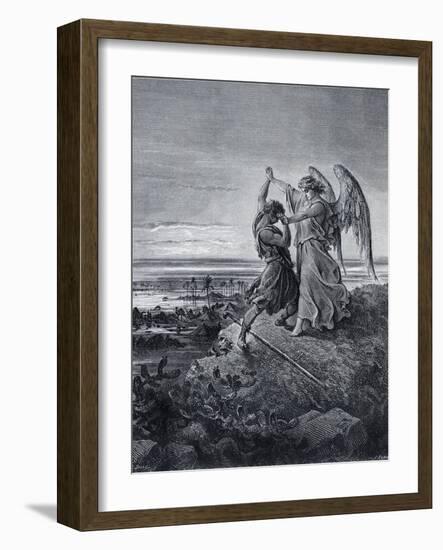 Jacob Wrestling with the Angel-Gustave Doré-Framed Giclee Print