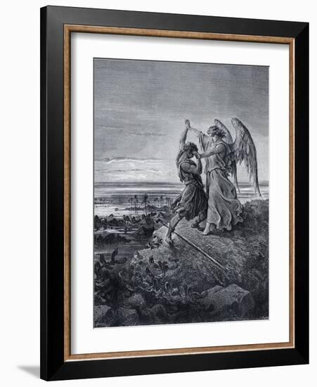 Jacob Wrestling with the Angel-Gustave Doré-Framed Giclee Print