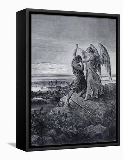 Jacob Wrestling with the Angel-Gustave Doré-Framed Premier Image Canvas