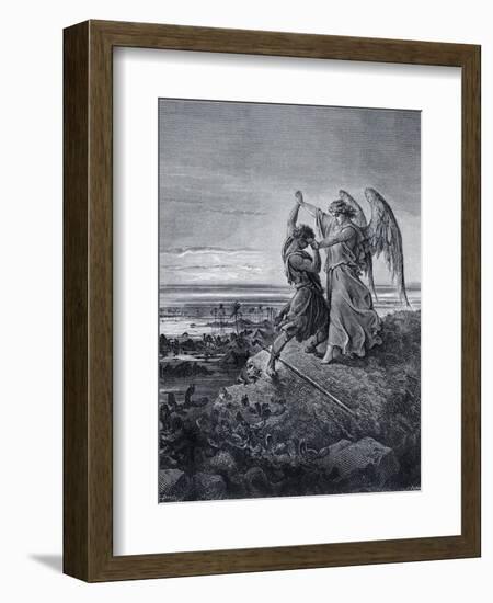 Jacob Wrestling with the Angel-Gustave Doré-Framed Giclee Print