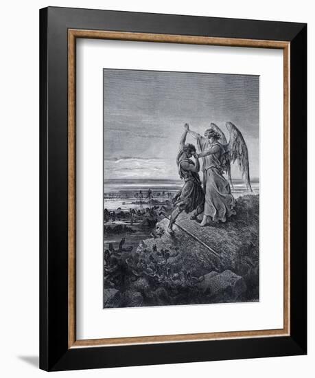 Jacob Wrestling with the Angel-Gustave Doré-Framed Giclee Print