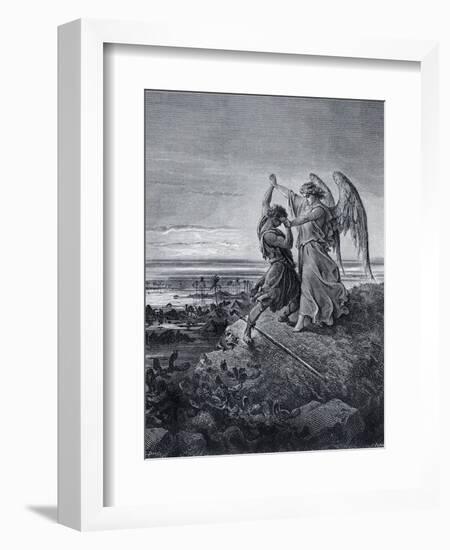 Jacob Wrestling with the Angel-Gustave Doré-Framed Giclee Print