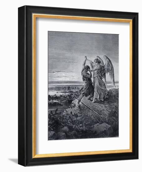 Jacob Wrestling with the Angel-Gustave Doré-Framed Giclee Print