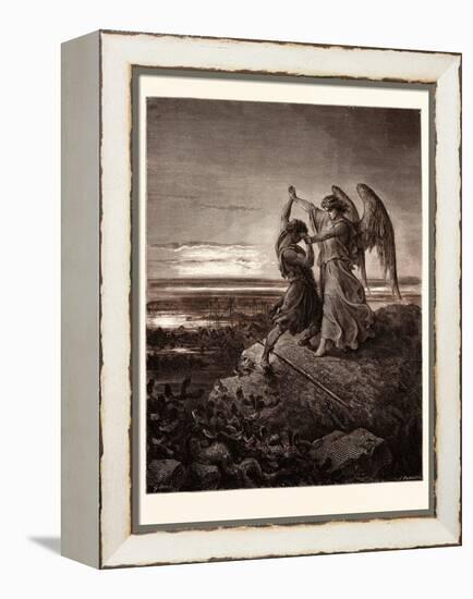 Jacob Wrestling with the Angel-Gustave Dore-Framed Premier Image Canvas