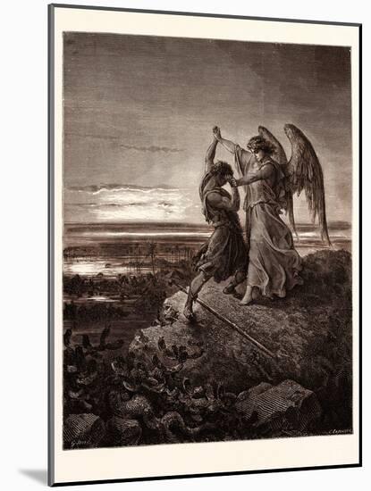 Jacob Wrestling with the Angel-Gustave Dore-Mounted Giclee Print