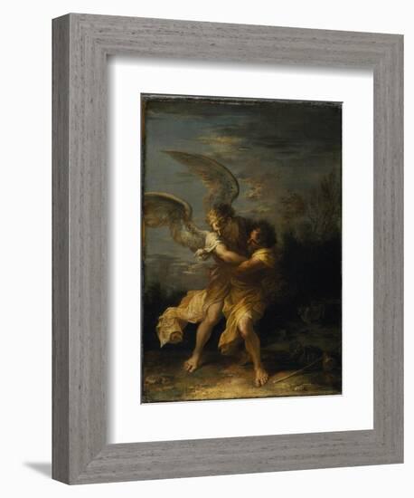 Jacob Wrestling with the Angel-Salvator Rosa-Framed Premium Giclee Print