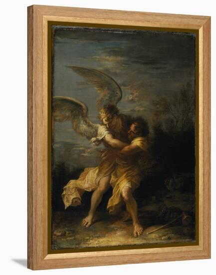 Jacob Wrestling with the Angel-Salvator Rosa-Framed Premier Image Canvas