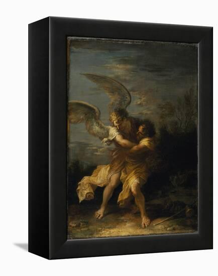 Jacob Wrestling with the Angel-Salvator Rosa-Framed Premier Image Canvas