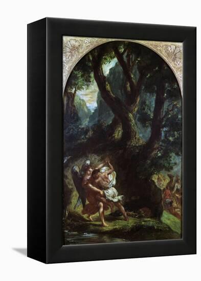 Jacob Wrestling with the Angel-Eugene Delacroix-Framed Premier Image Canvas