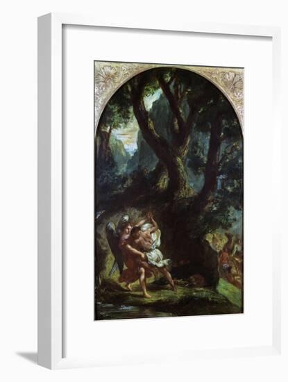 Jacob Wrestling with the Angel-Eugene Delacroix-Framed Giclee Print