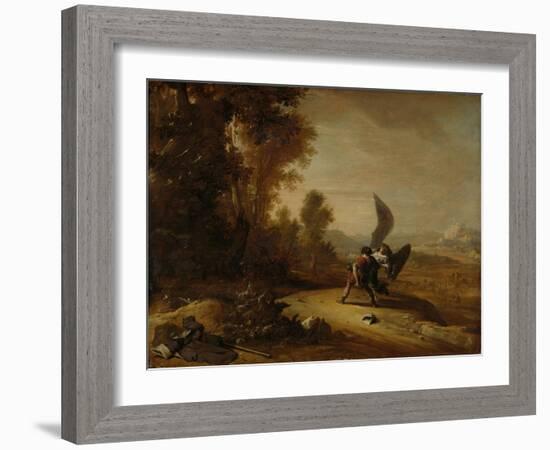 Jacob Wrestling with the Angel-Bartholomeus Breenbergh-Framed Art Print