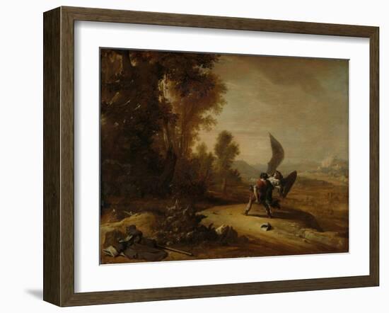 Jacob Wrestling with the Angel-Bartholomeus Breenbergh-Framed Art Print