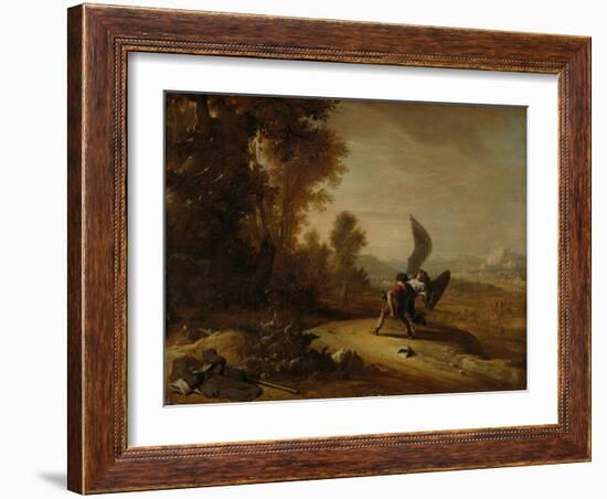 Jacob Wrestling with the Angel-Bartholomeus Breenbergh-Framed Art Print