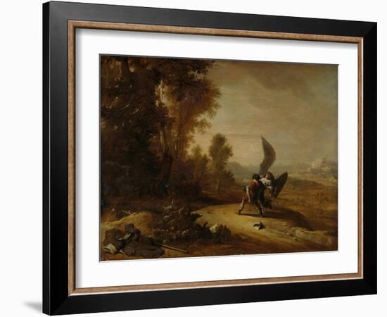 Jacob Wrestling with the Angel-Bartholomeus Breenbergh-Framed Art Print