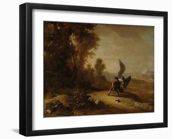 Jacob Wrestling with the Angel-Bartholomeus Breenbergh-Framed Art Print