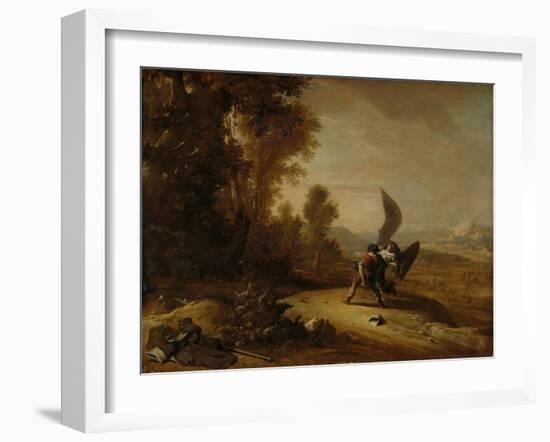 Jacob Wrestling with the Angel-Bartholomeus Breenbergh-Framed Art Print