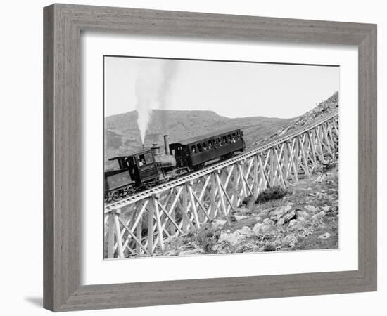 Jacobs Ladder, Mt. Washington Ry., White Mts., New Hampshire-null-Framed Photo