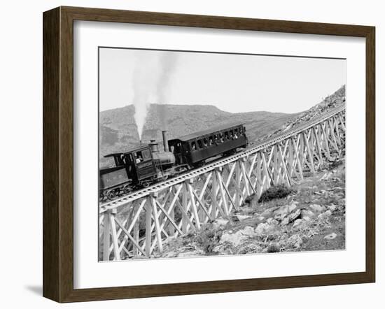 Jacobs Ladder, Mt. Washington Ry., White Mts., New Hampshire-null-Framed Photo