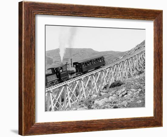 Jacobs Ladder, Mt. Washington Ry., White Mts., New Hampshire-null-Framed Photo