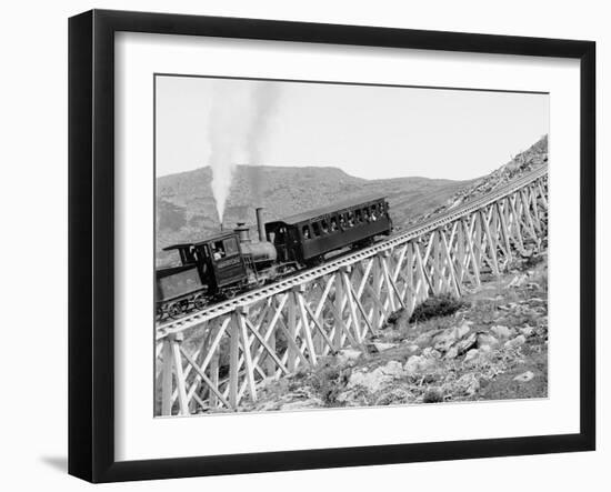 Jacobs Ladder, Mt. Washington Ry., White Mts., New Hampshire-null-Framed Photo