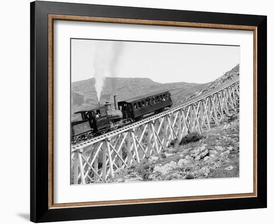 Jacobs Ladder, Mt. Washington Ry., White Mts., New Hampshire-null-Framed Photo