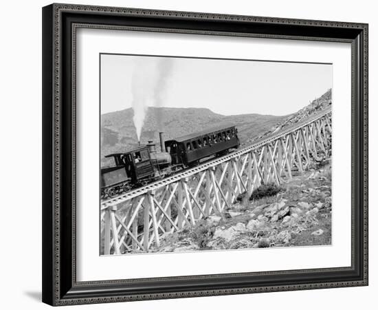 Jacobs Ladder, Mt. Washington Ry., White Mts., New Hampshire-null-Framed Photo