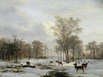 A Winter Landscape-Jacobus-Theodorus Abels-Framed Premier Image Canvas