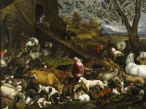 Deux chiens de chasse attachés à une souche-Jacopo Bassano-Giclee Print